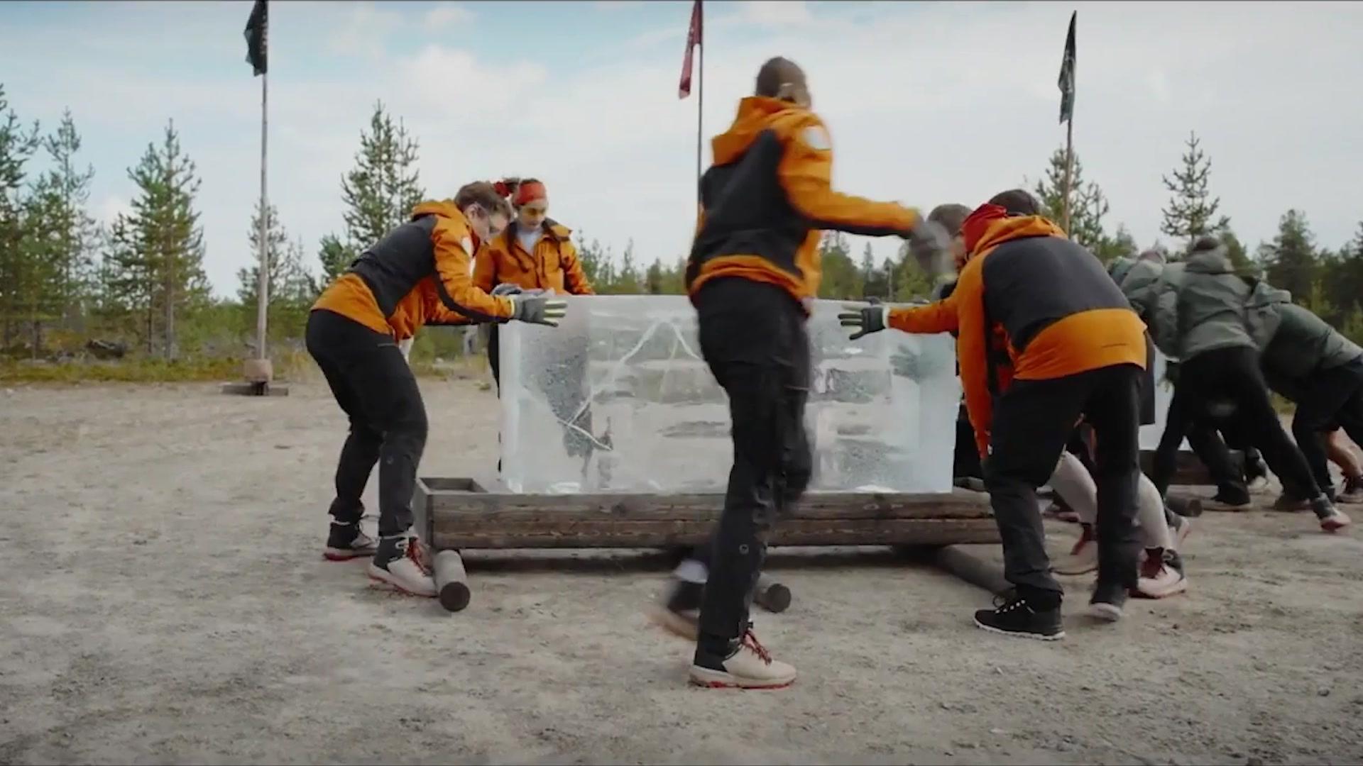Hurja tilanne Suuressa seikkailussa: 600-kiloinen jääpala vyöryy kilpailijan jalan päälle