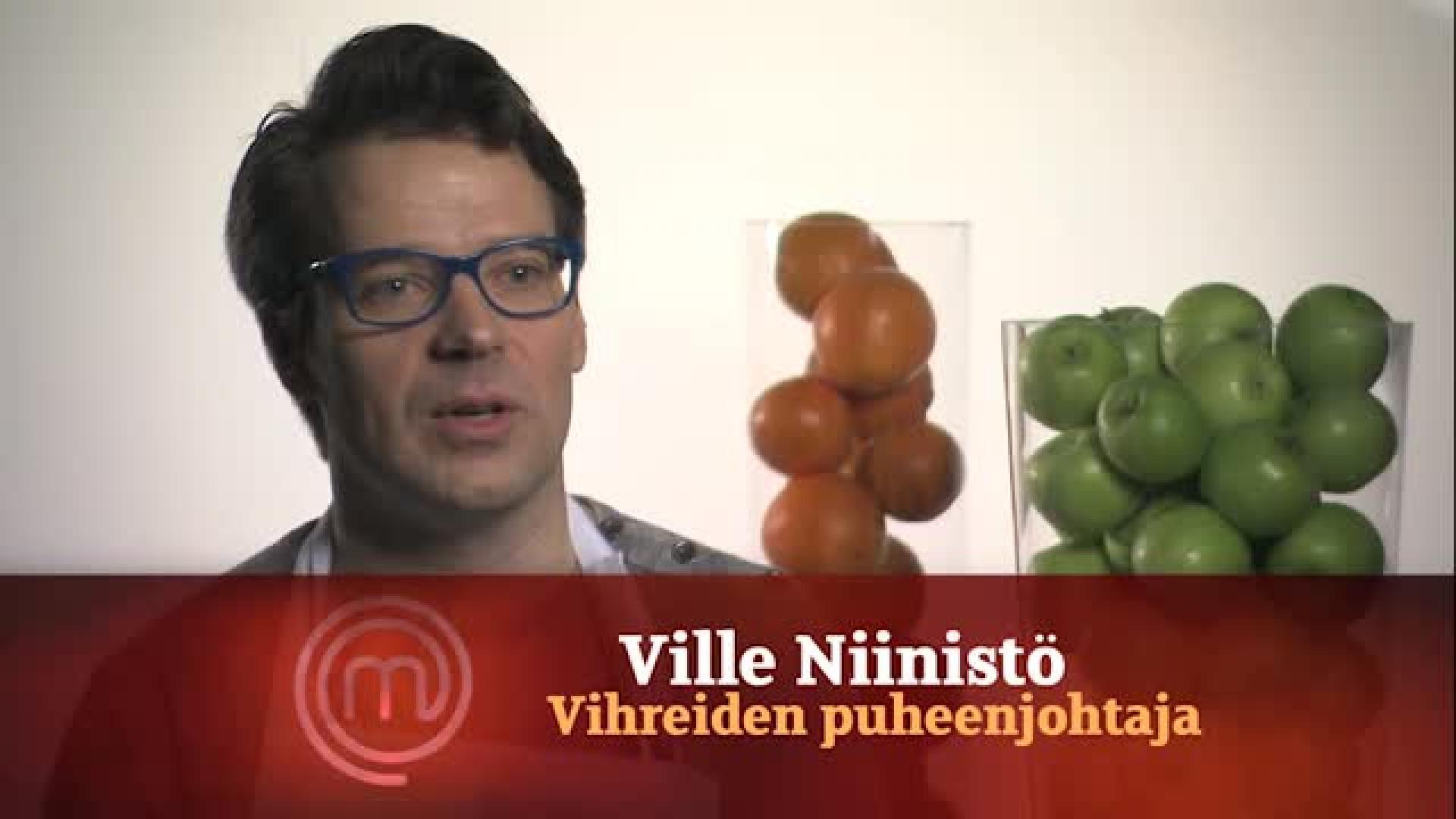 Vihreiden puheenjohtaja Ville Niinistö: "Ruuanlaittoa tv:ssä en oo vielä kokeillu!"